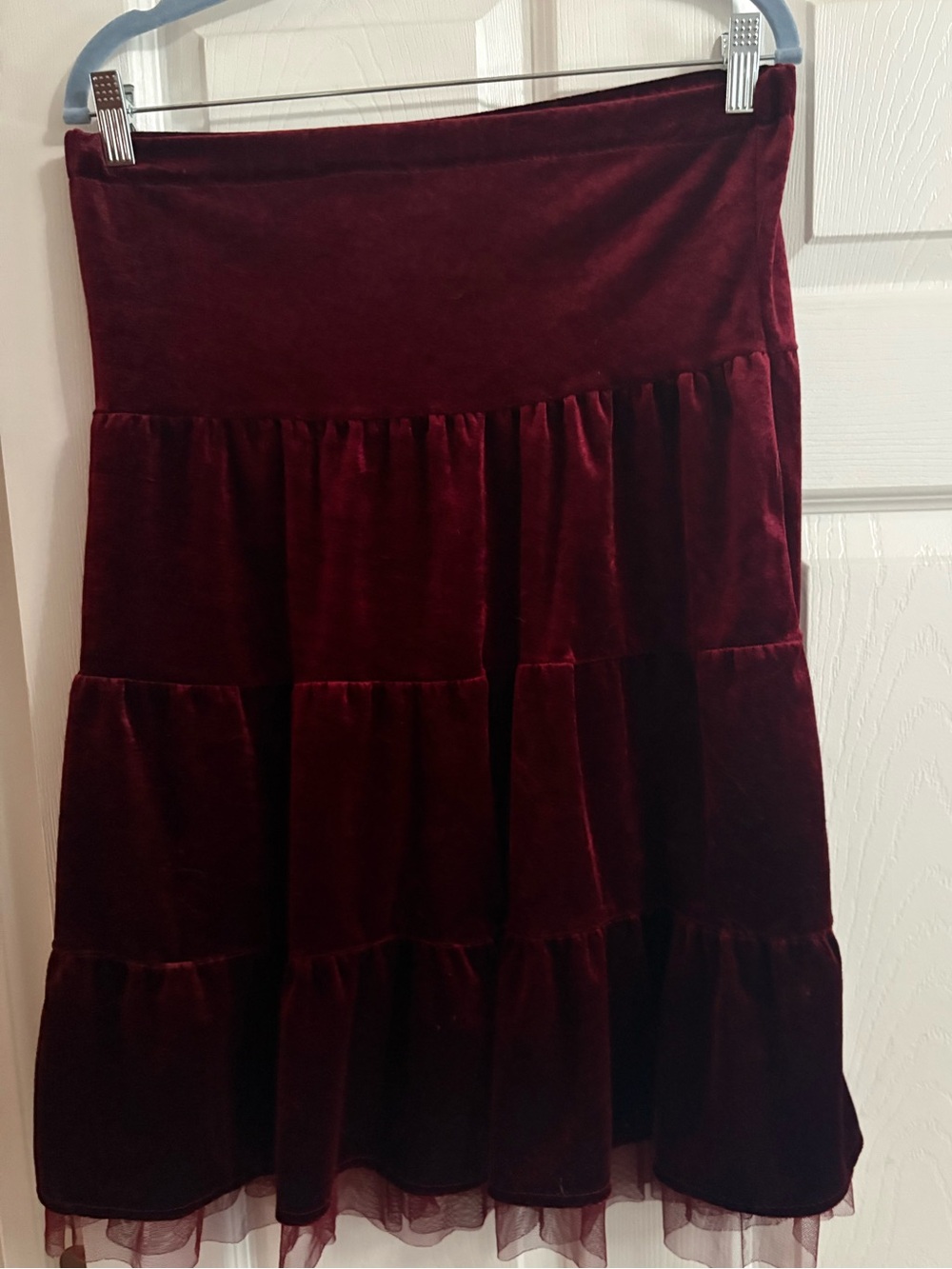 Y2K Mary-Kate and Ashley vintage velvet skirt ruffle festive holiday girl's L